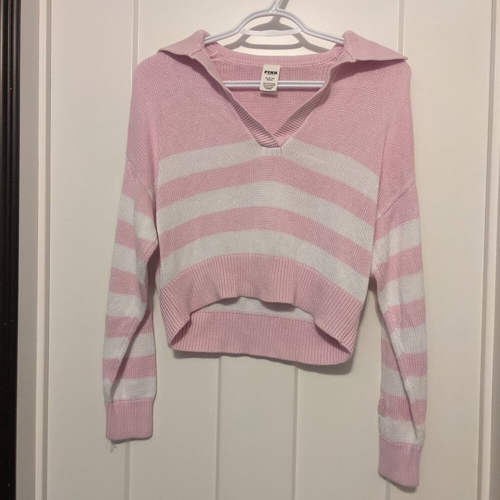 Cropped striped sweater